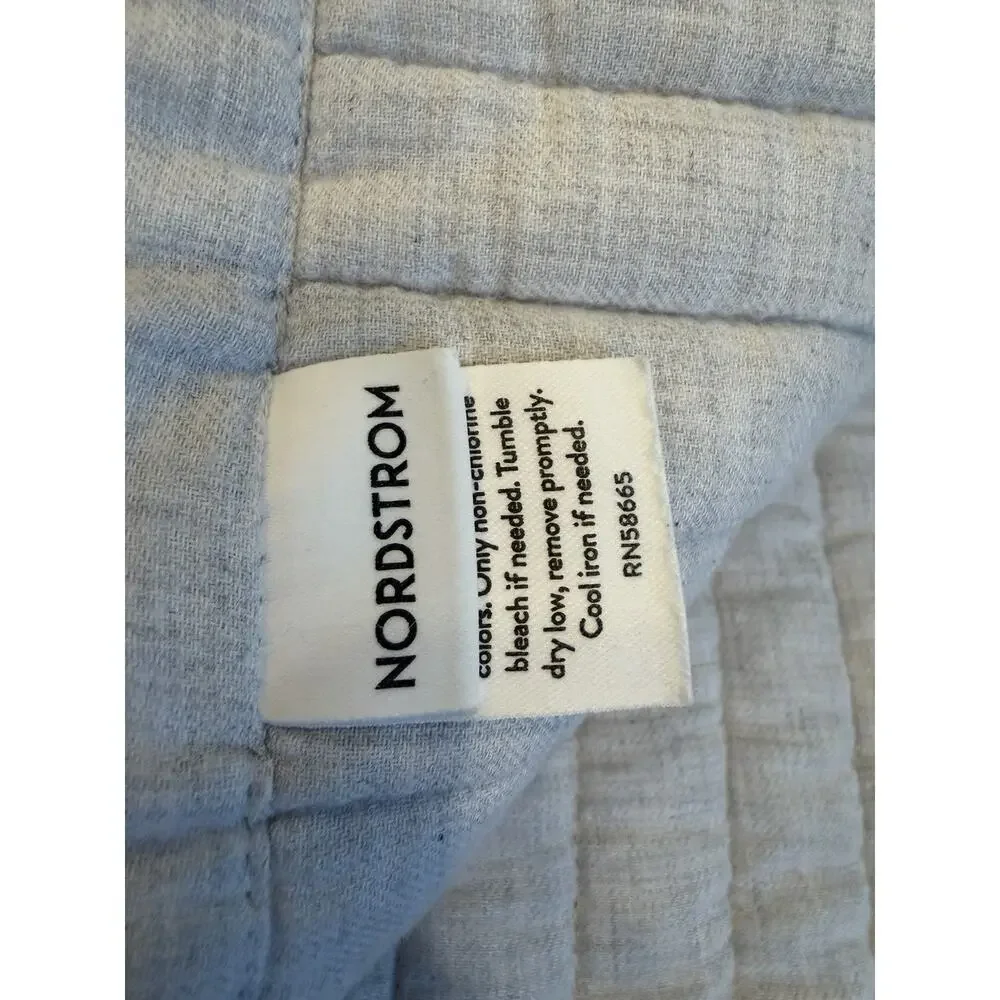 Nordstrom 100% Organic Cotton Twill Quilt Grey Sz King NEW